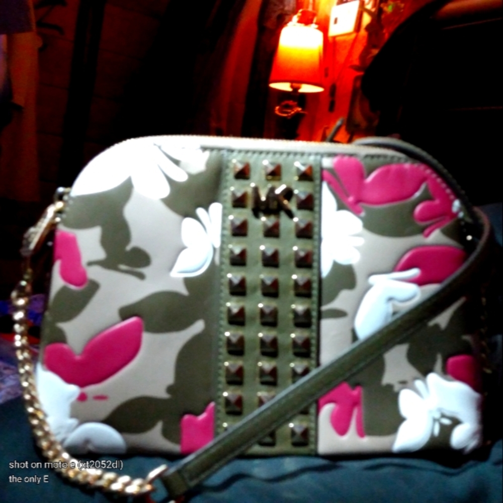 Michael Kors Butterfly camo Dome Purse